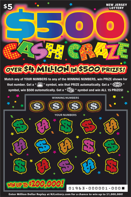 $500 Cash Craze scratch-off ticket