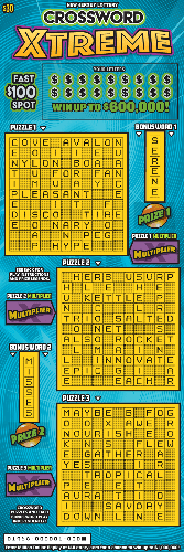 Crossword Xtreme scratch-off ticket