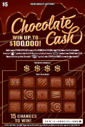 Chocolate Cash scratch-off ticket