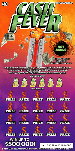 Cash Fever scratch-off ticket
