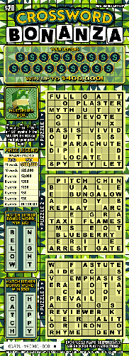 Crossword Bonanza scratch-off ticket