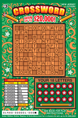 Crossword scratch-off ticket