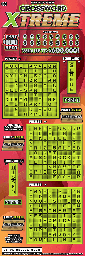 Crossword Xtreme scratch-off ticket