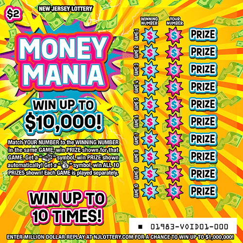 Money Mania scratch-off ticket
