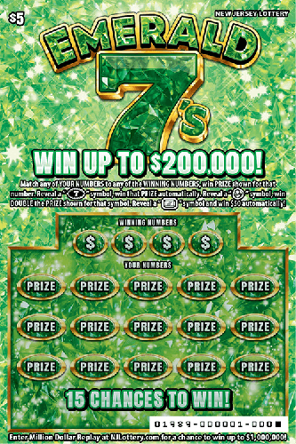 Emerald 7's scratch-off ticket