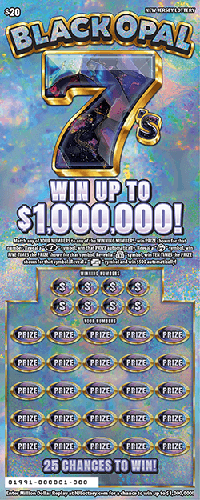 Black Opal 7's scratch-off ticket