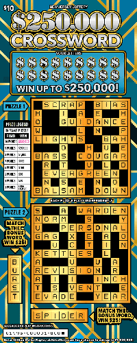 $250,000 Crossword scratch-off ticket