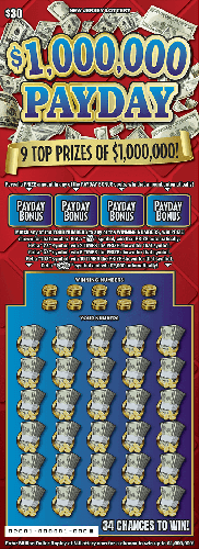 $1,000,000 Payday scratch-off ticket