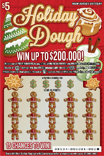 Holiday Dough scratch-off ticket