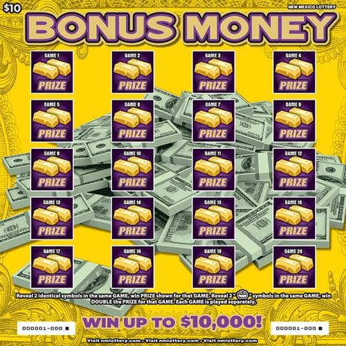 Bonus Money scratch-off ticket