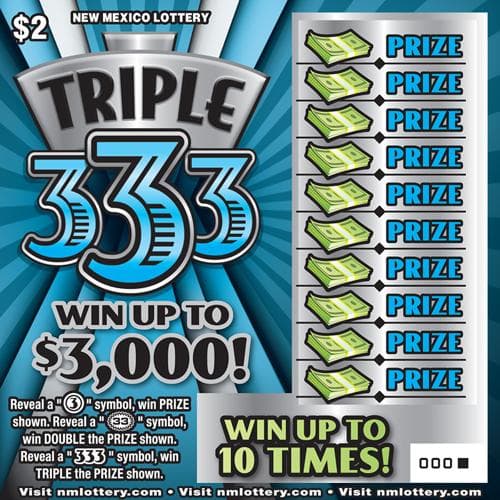 Triple 333 scratch-off ticket