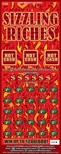 Sizzling Riches scratch-off ticket