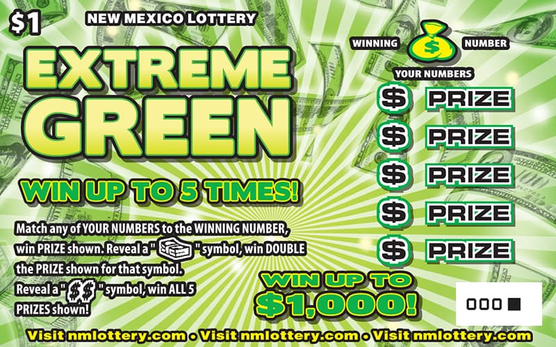 Extreme Green scratch-off ticket