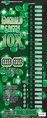 Emerald Green 10X scratch-off ticket
