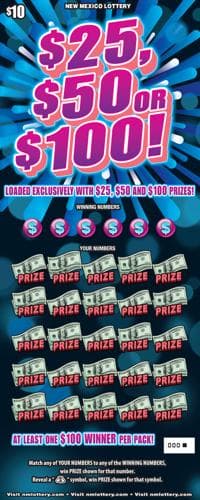 $25, $50 or $100! scratch-off ticket