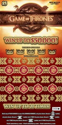 GAME OF THRONES™ scratch-off ticket