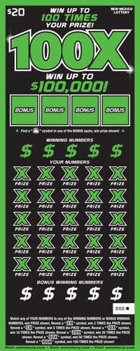 100X scratch-off ticket