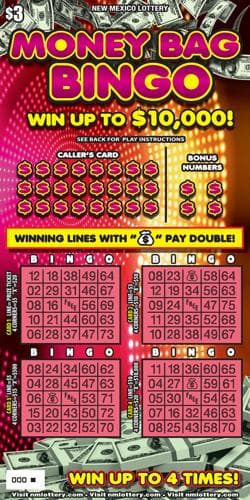 Money Bag Bingo scratch-off ticket