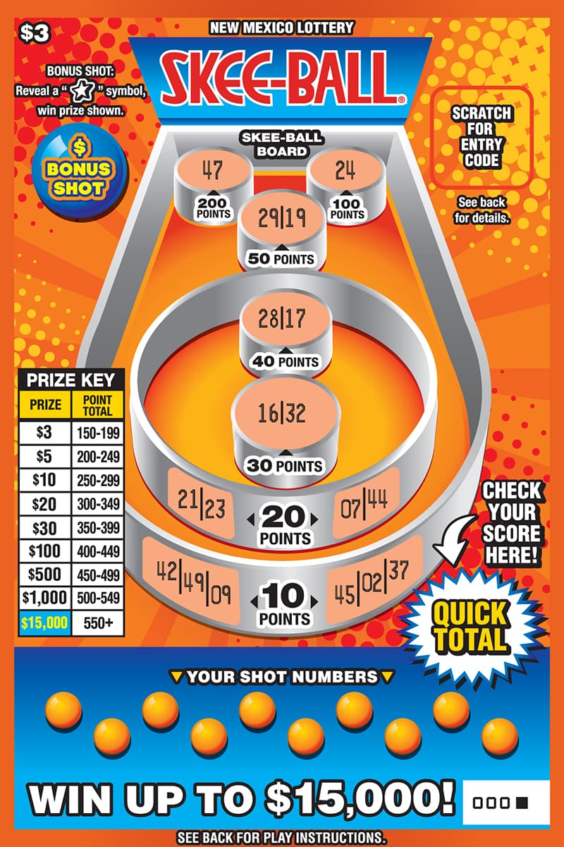 SKEE-BALL® scratch-off ticket
