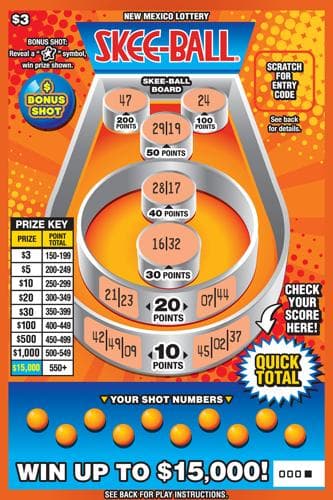 SKEE-BALL® scratch-off ticket
