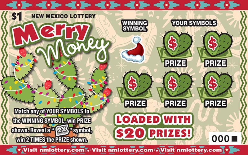 Merry Money scratch-off ticket