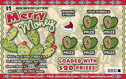 Merry Money scratch-off ticket