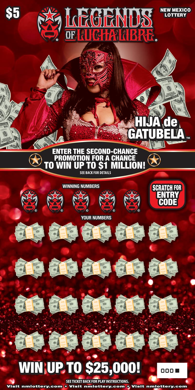 Legends of Lucha Libre® scratch-off ticket