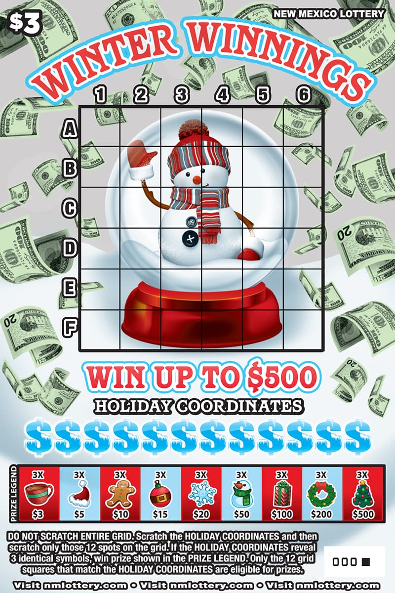 Winter Winnings scratch-off ticket