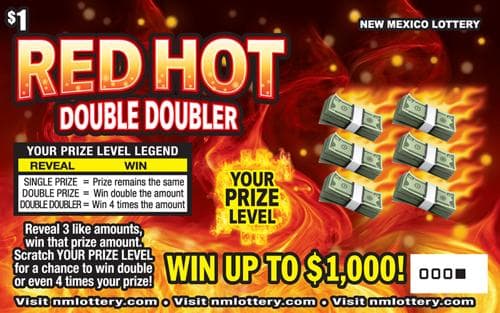 Red Hot Double Doubler scratch-off ticket