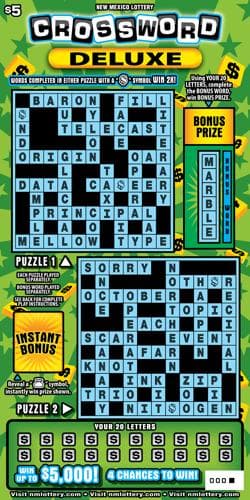 Crossword Deluxe scratch-off ticket