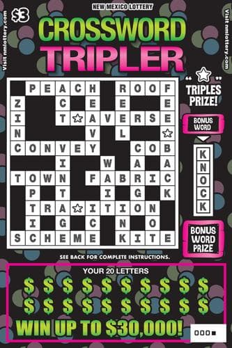 Crossword Tripler scratch-off ticket