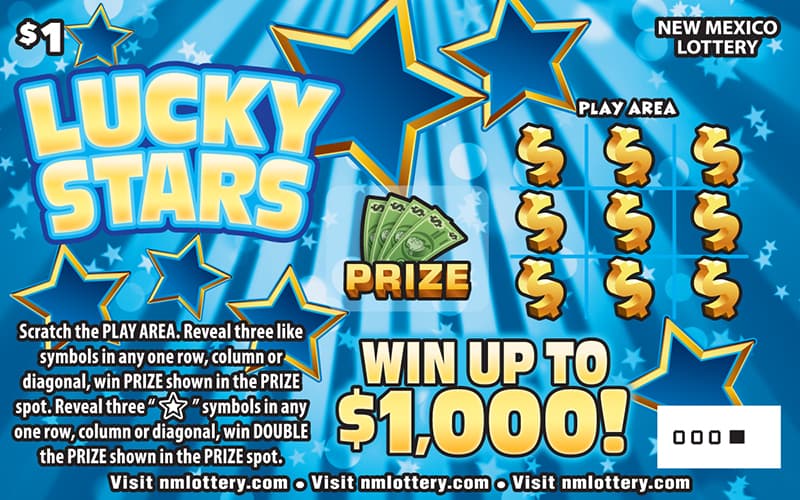 Lucky Stars scratch-off ticket