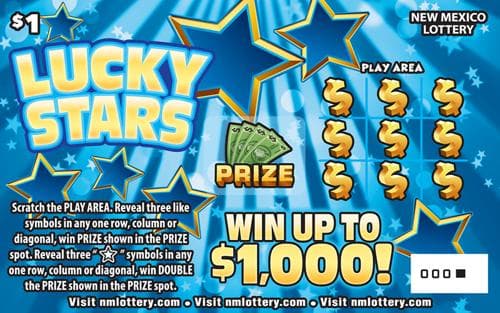 Lucky Stars scratch-off ticket