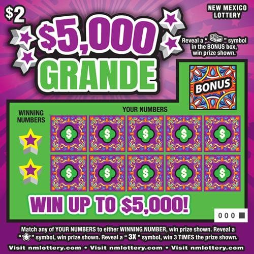 $5,000 Grande scratch-off ticket