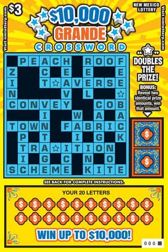 $10,000 Grande Crossword scratch-off ticket