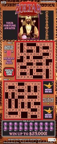 Zoltar® Crossword scratch-off ticket