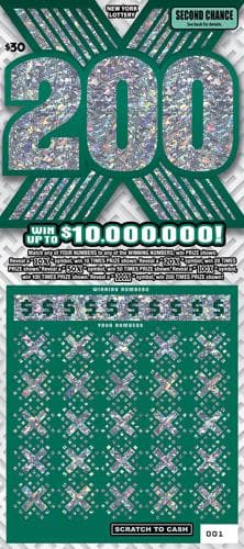 X SERIES: 200X scratch-off ticket
