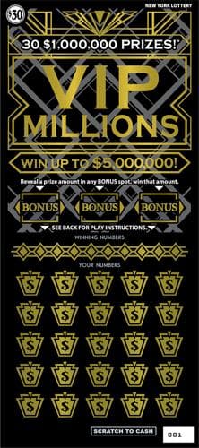 VIP MILLIONS scratch-off ticket