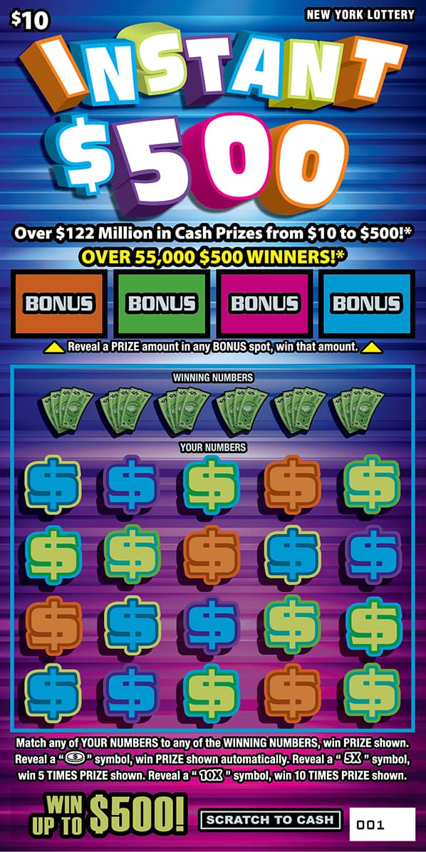 INSTANT $500 scratch-off ticket