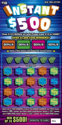 INSTANT $500 scratch-off ticket