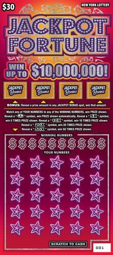 JACKPOT FORTUNE scratch-off ticket