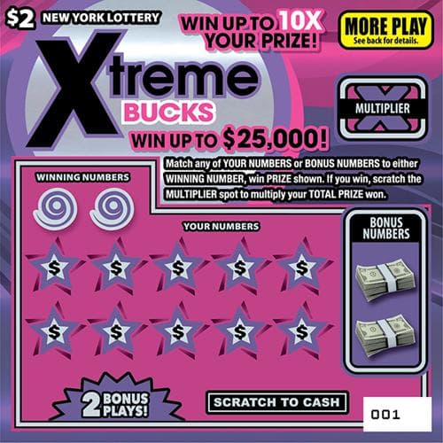XTREME BUCKS scratch-off ticket