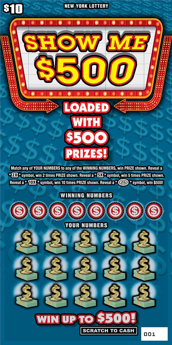 SHOW ME $500 scratch-off ticket