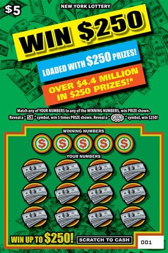 WIN $250 scratch-off ticket