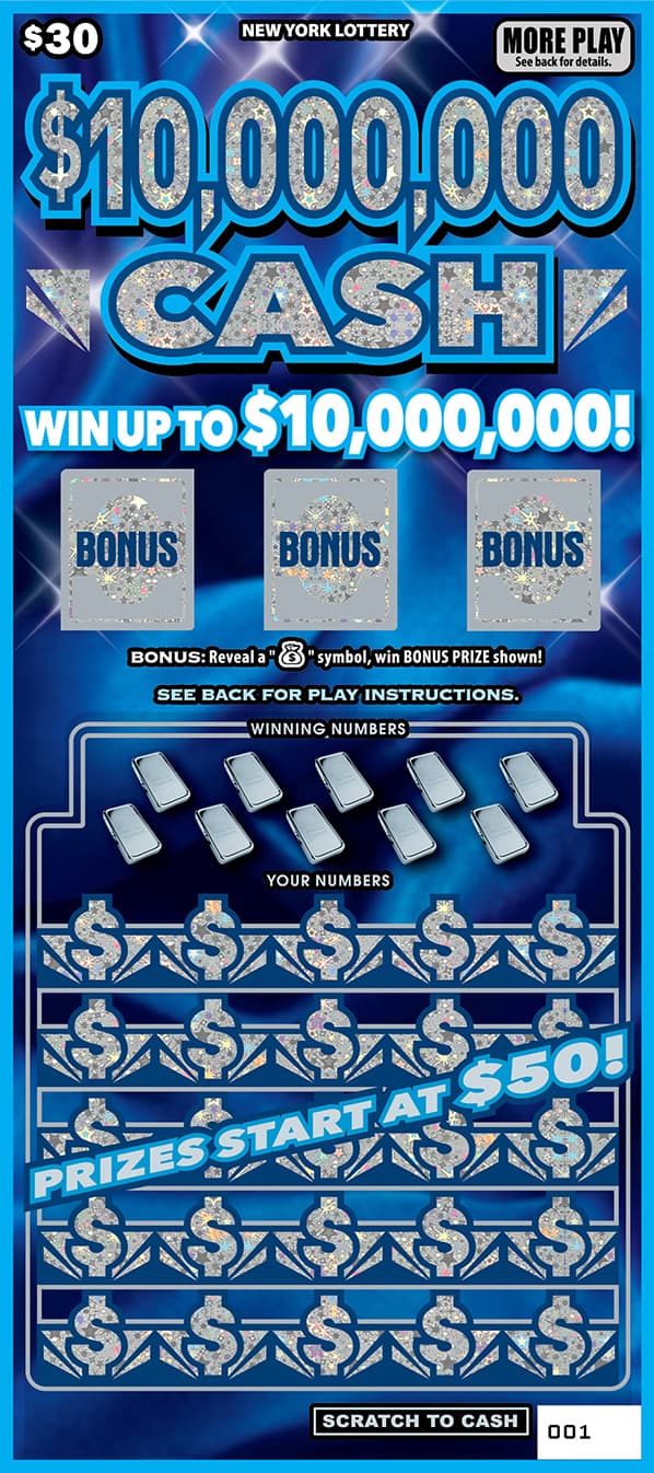 $10,000,000 CASH scratch-off ticket