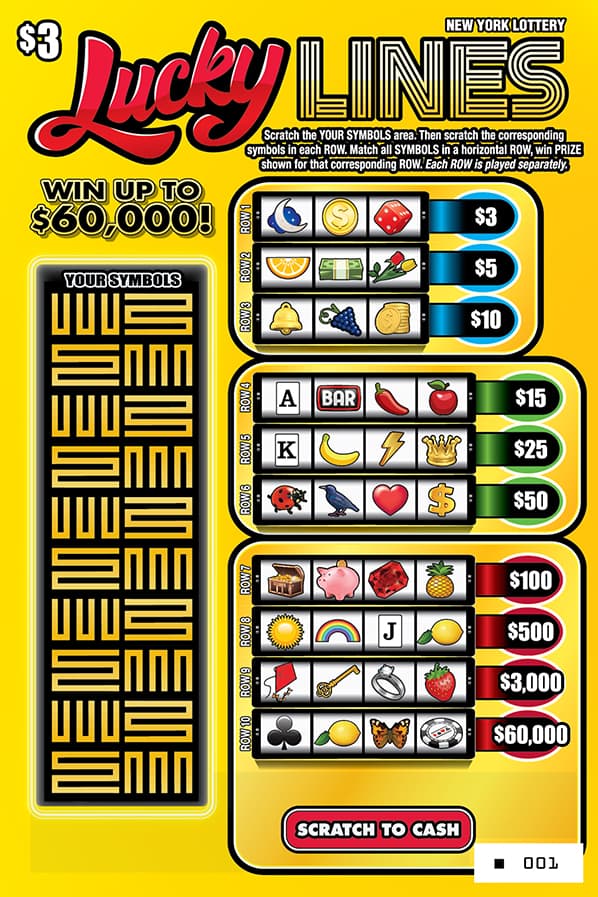 LUCKY LINES scratch-off ticket