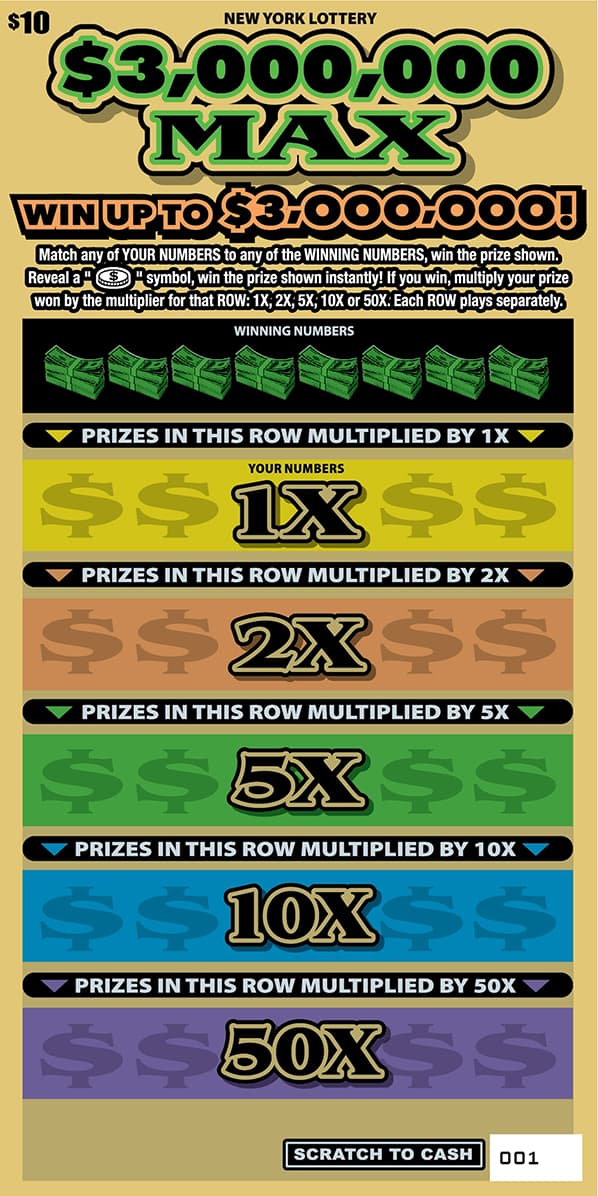 $3,000,000 MAX scratch-off ticket