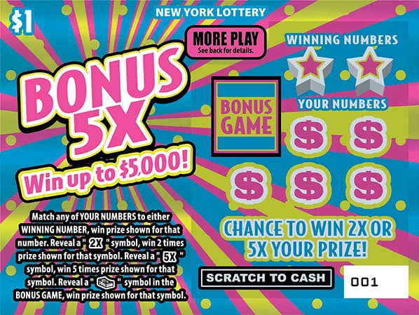 BONUS 5X scratch-off ticket