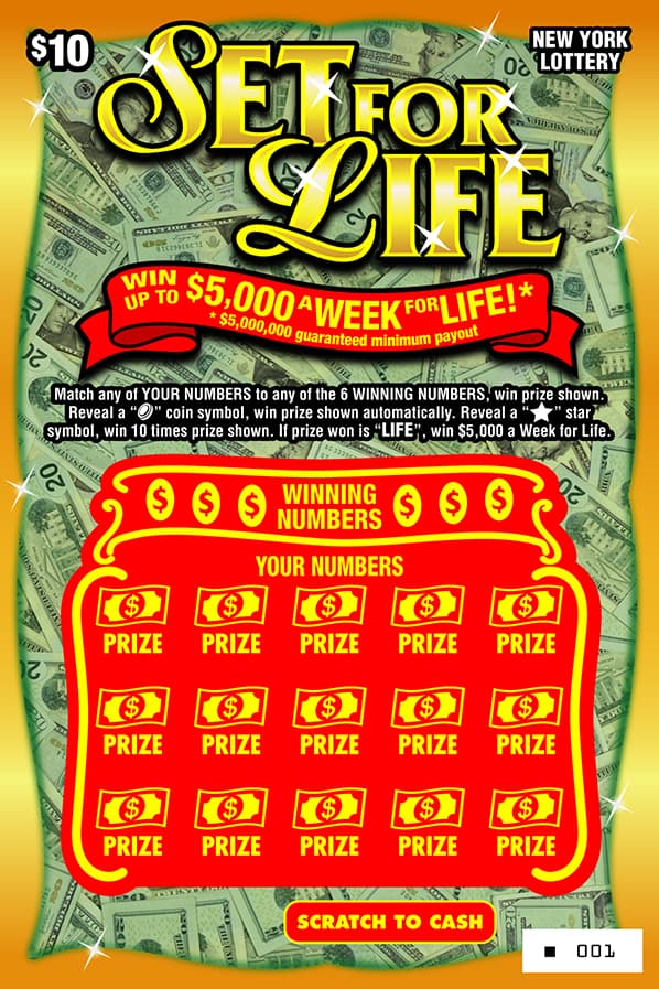 SET FOR LIFE scratch-off ticket