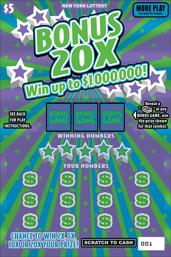 BONUS 20X scratch-off ticket